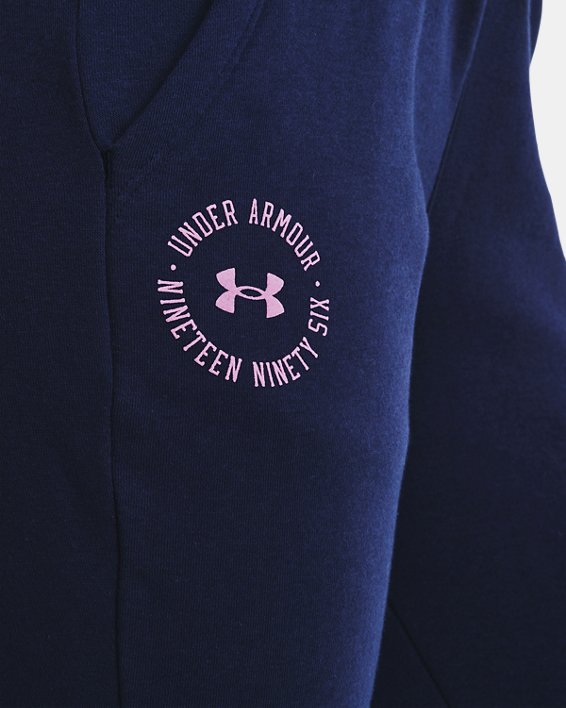 Women's UA Rival Fleece Crest Joggers, Navy, pdpMainDesktop image number 3
